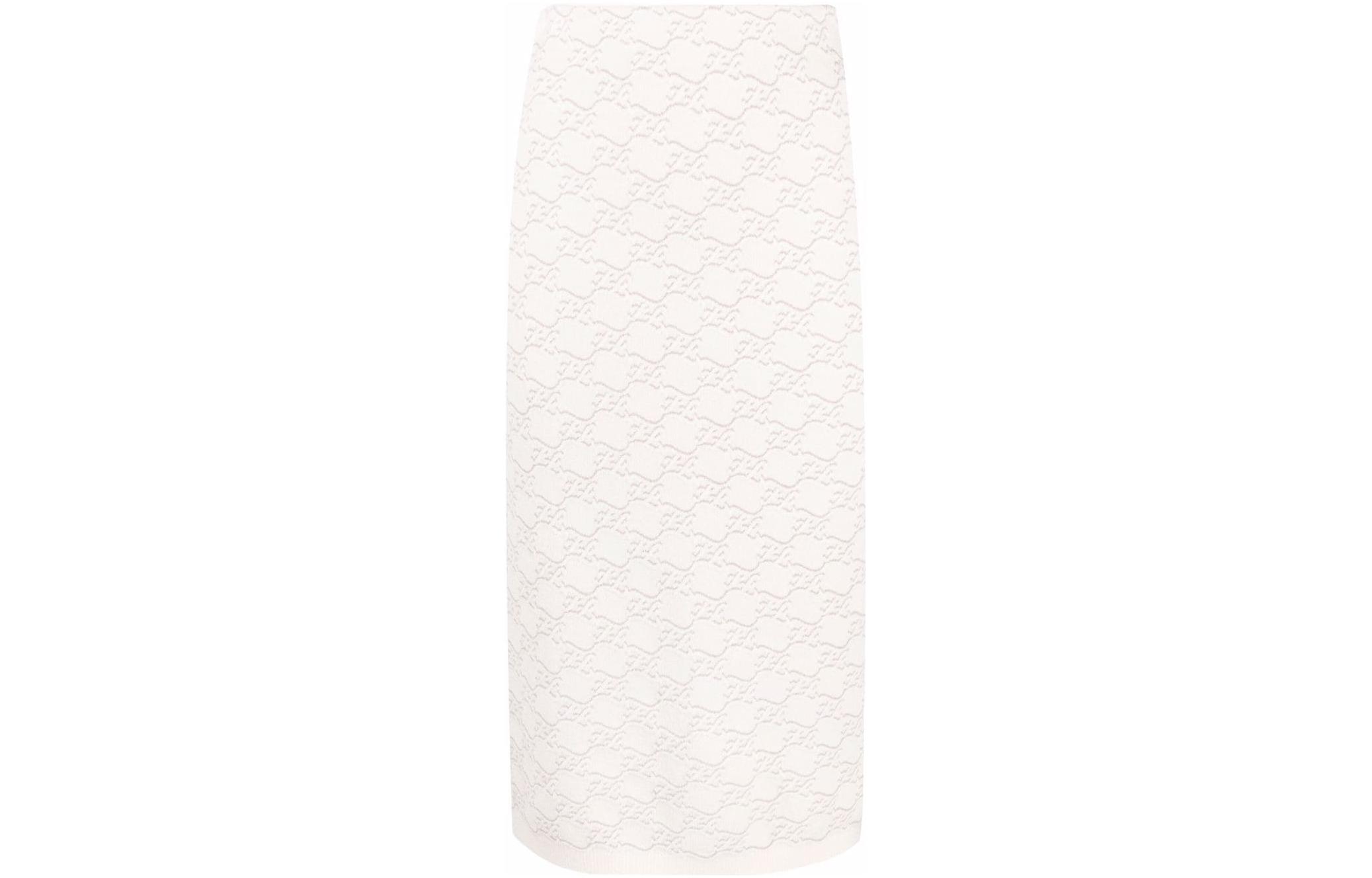 

Повседневная длинная юбка женская белая FENDI