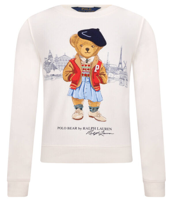 

Свитшот детский Polo Ralph Lauren с принтом медведя, бежевый