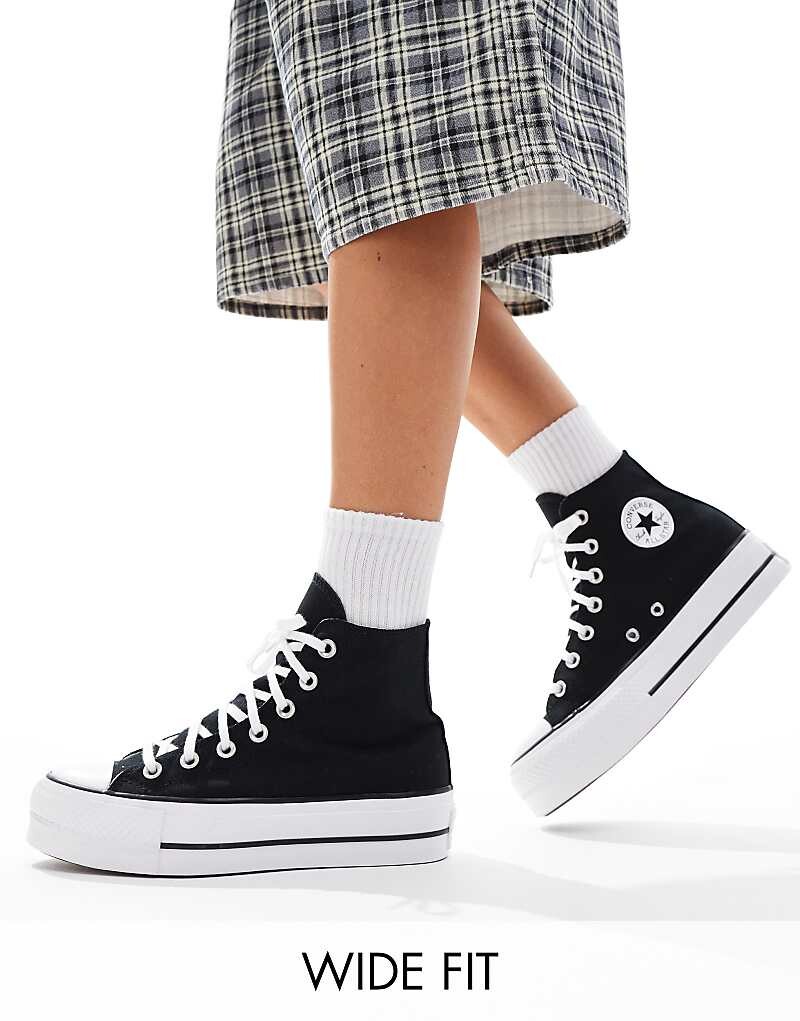 

Converse Wide Fit – Chuck Taylor All Star Hi Lift – Черные спортивные туфли