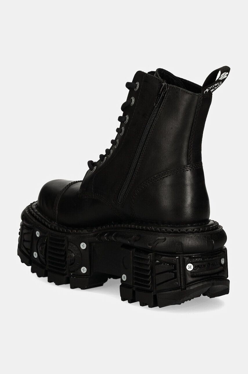 Кожаные мотоциклетные ботинки CRUST NEGRO IMPERFECT TANK NEGRO TORNILLOS New Rock, черный — фото 4