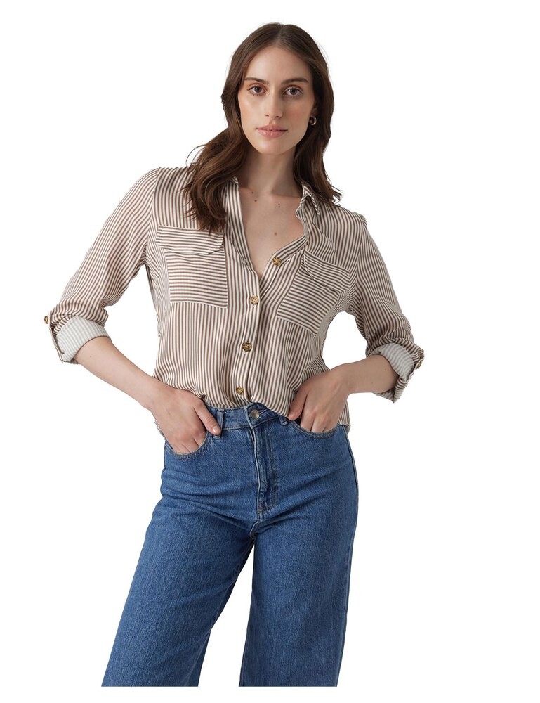 

Рубашка с длинным рукавом Vero Moda Bumpy New, бежевый