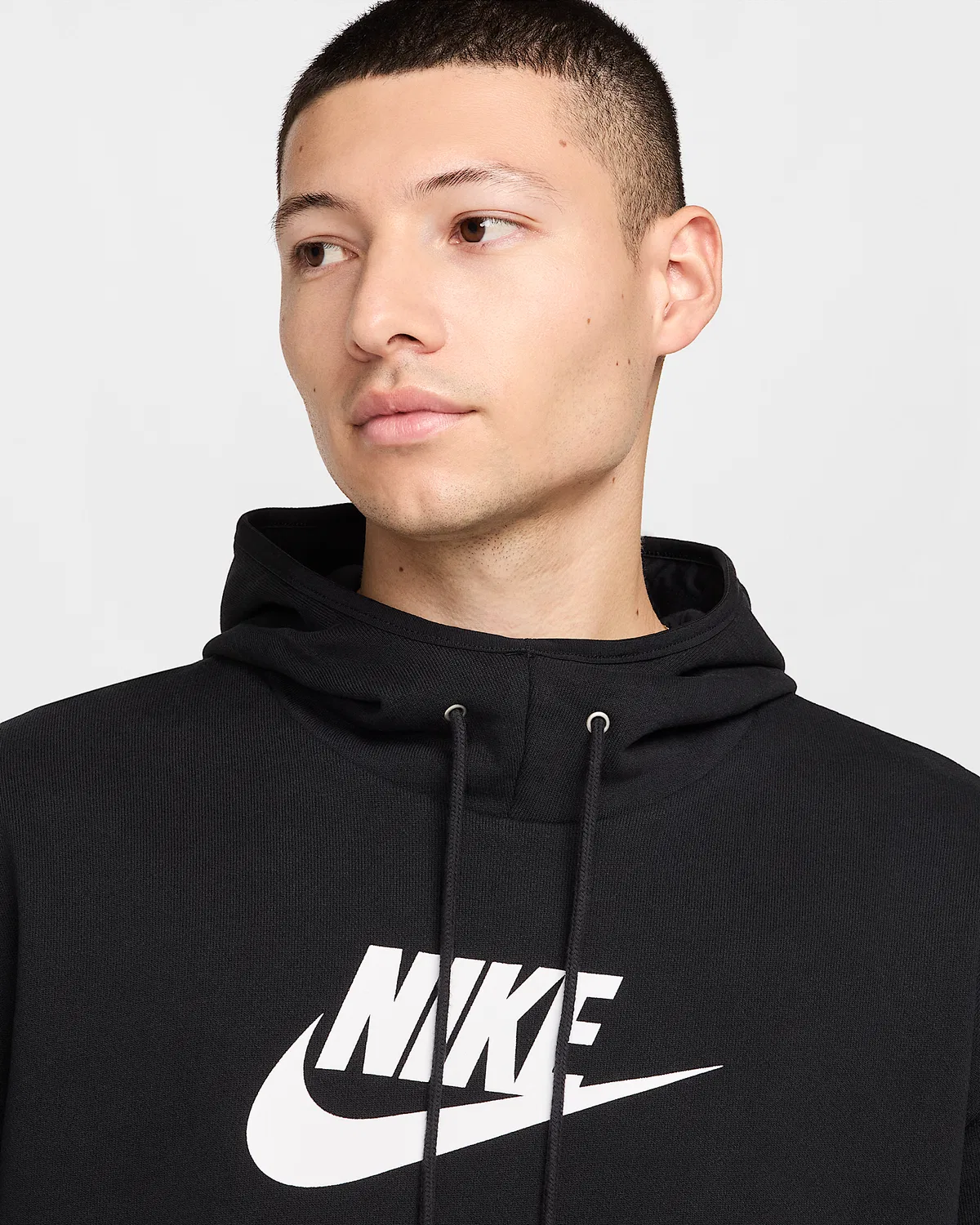 Мужская флисовая худи-пуловер Nike Air, Black/White/White — фото 3