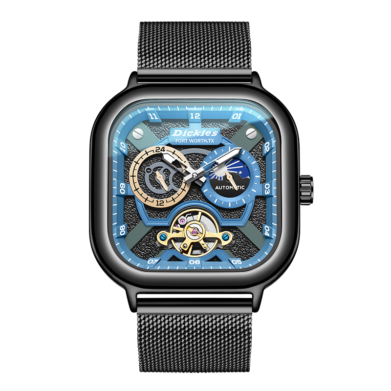 

Dickies Часы Wrist Watch Mechanical Movement White Dial Unisex Box Limited Edition, Dark Lake Blue