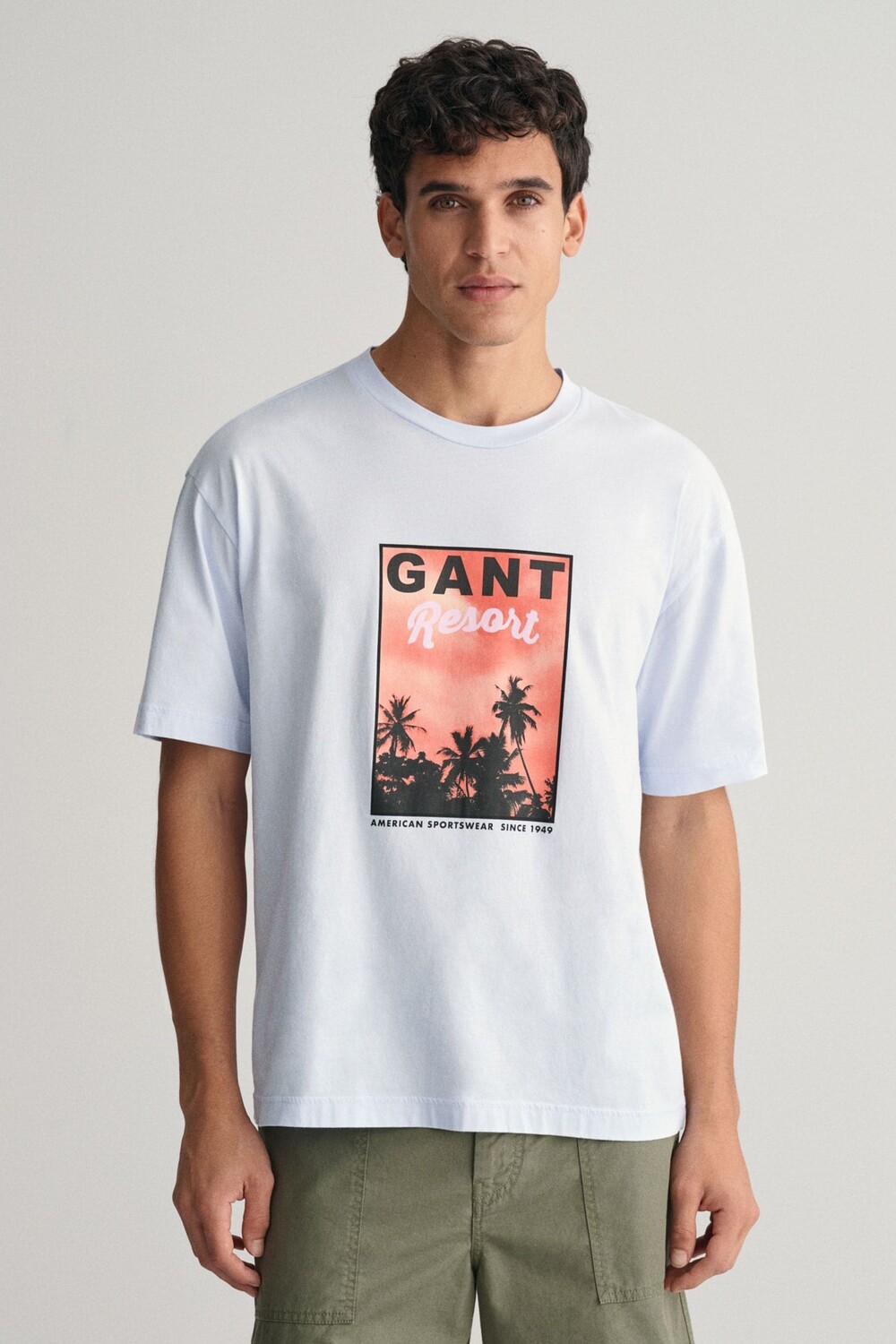 

Стираная футболка с графикой Gant, синий