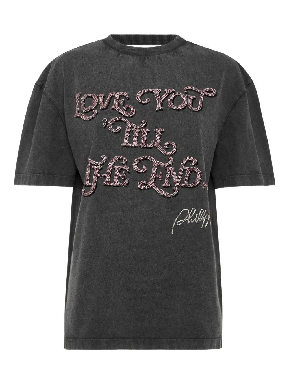 

Футболка с открытой спиной и пайетками Philipp Plein, черный