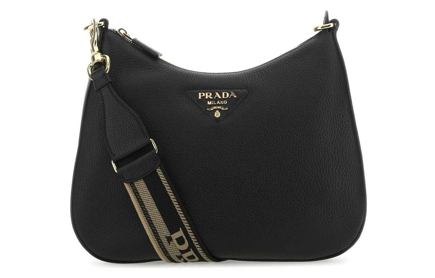 

PRADA Кожаная женская сумка через плечо черного цвета