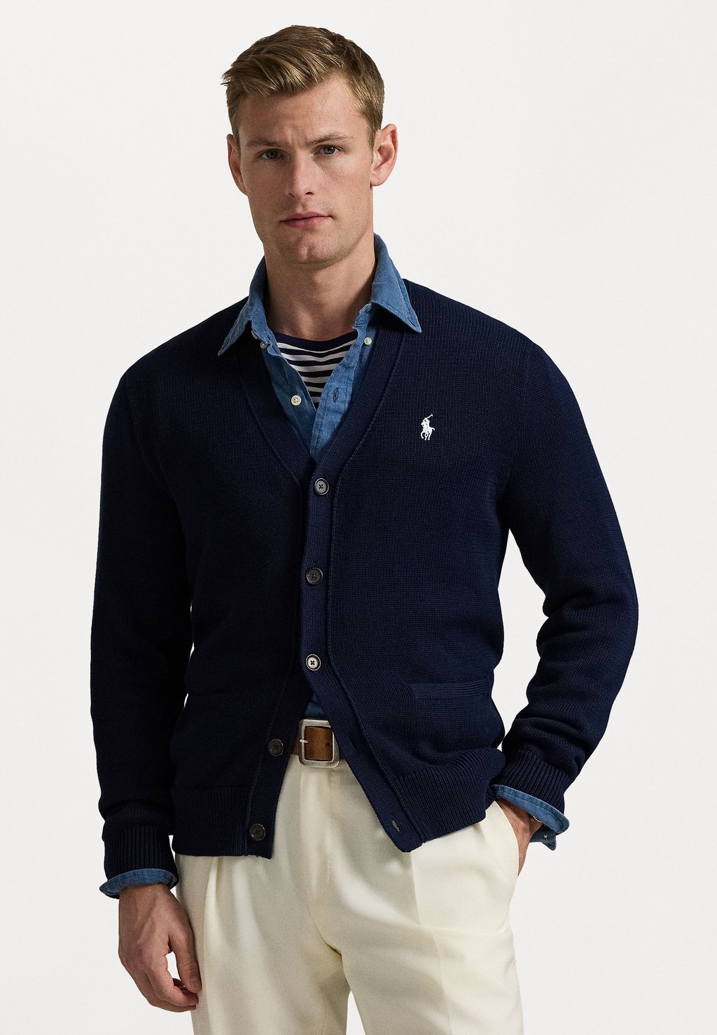 

Кардиган COTTON V-NECK CARDIGAN Polo Ralph Lauren, темно-синий