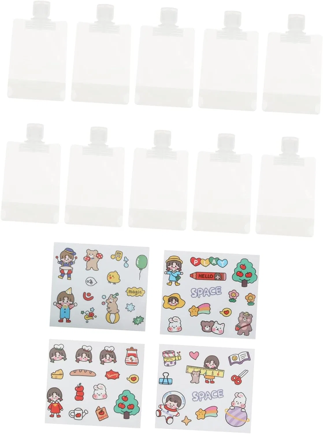 Набор дорожных косметичек Clear Packing Bag, Lurrose, 10 предметов, белый