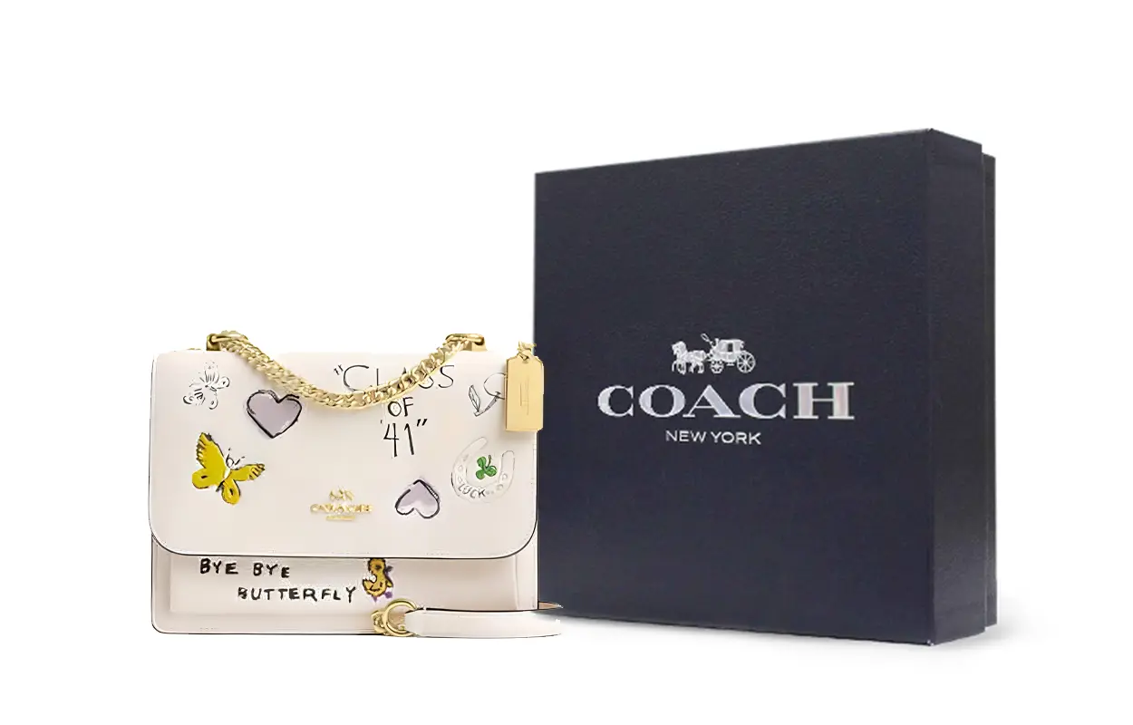 

COACH Кожаная сумка кроссбоди через плечо малого размера женская меловая белая