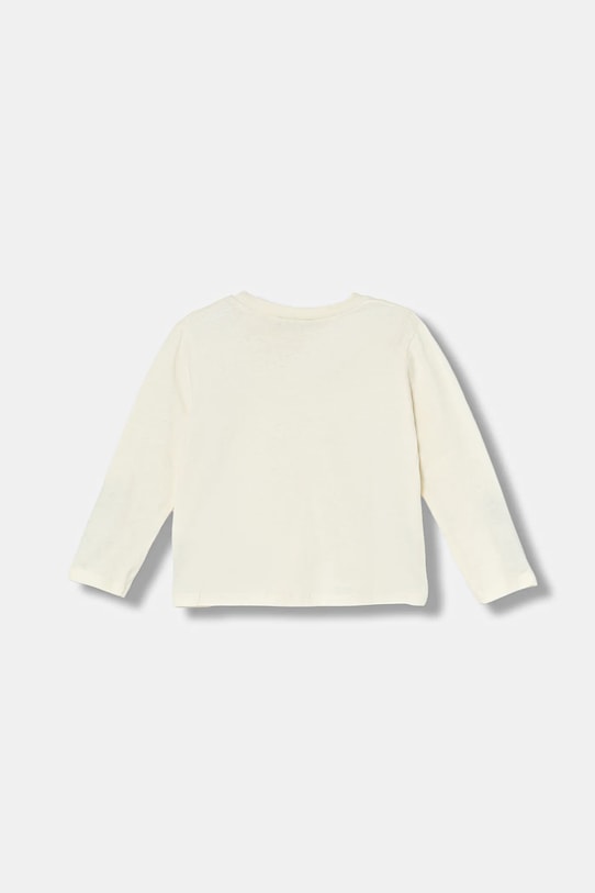 Детская хлопковая кофта с длинным рукавом United Colors Of Benetton, бежевый — фото 2