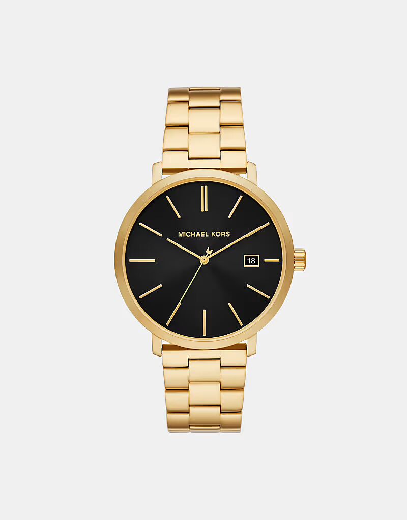 

Мужские часы Michael Kors Blake с тремя стрелками и датой, из нержавеющей стали золотистого оттенка — ЗОЛОТО