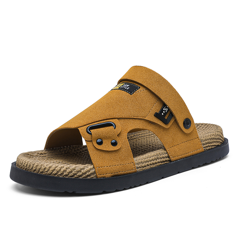 

LONGYING Пляжные сандалии мужские черно-коричневые коричневые, цвет Brown