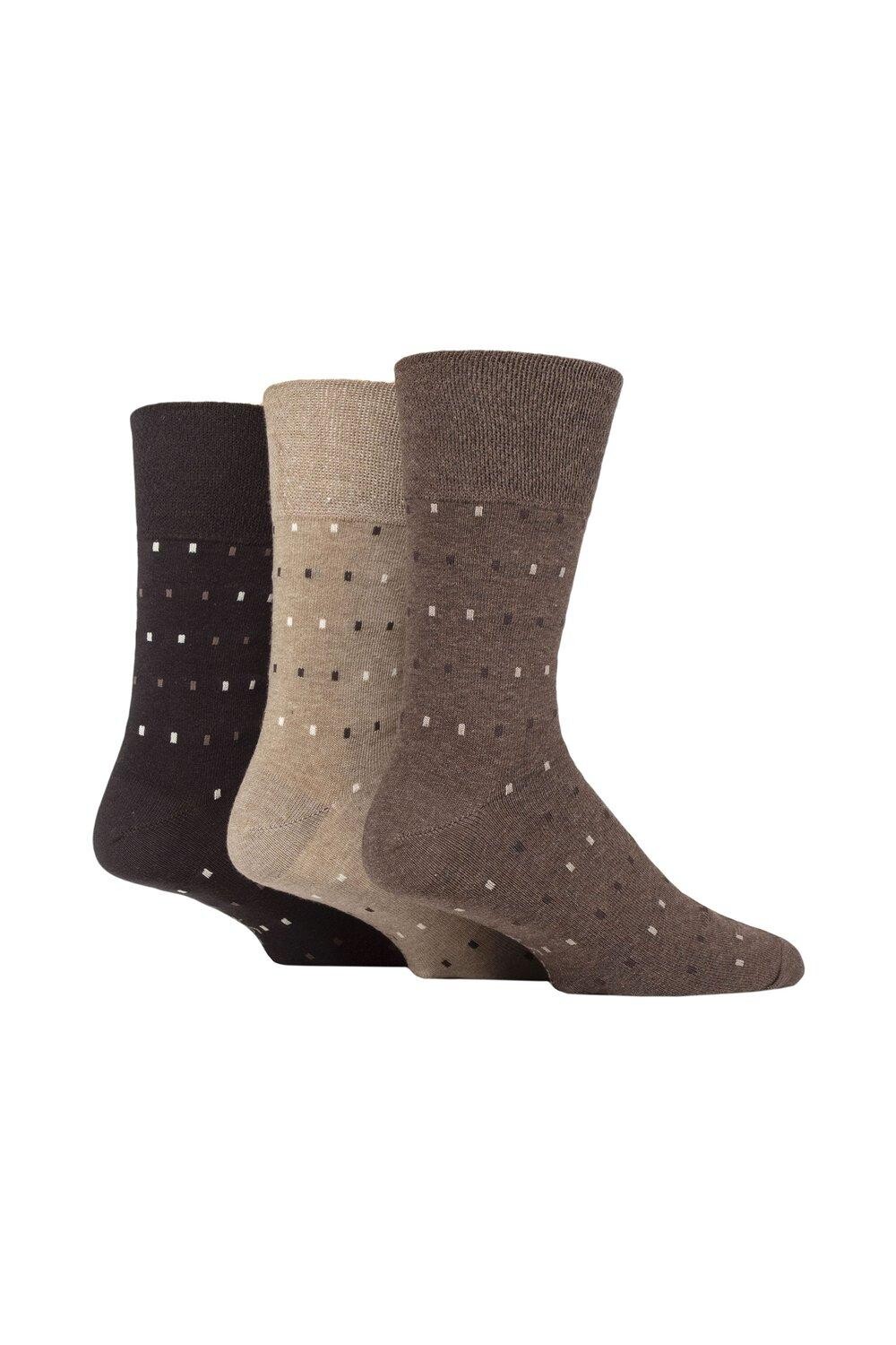 

3 пары носков с узором Argyle и в полоску SOCKSHOP Gentle Grip, бежевый