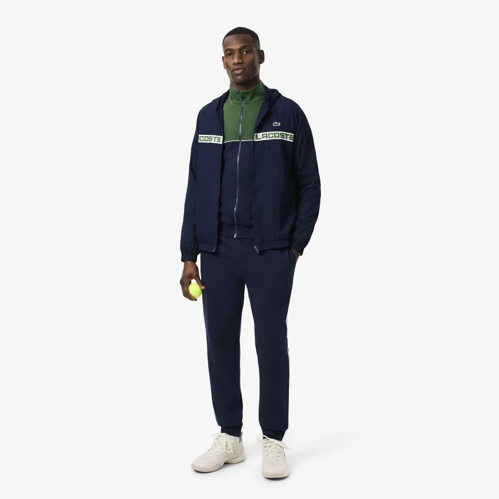 Мужская спортивная куртка Lacoste Lettering Tennis Sweat, тёмно-синий/зелёный, от Lacoste — фото 4