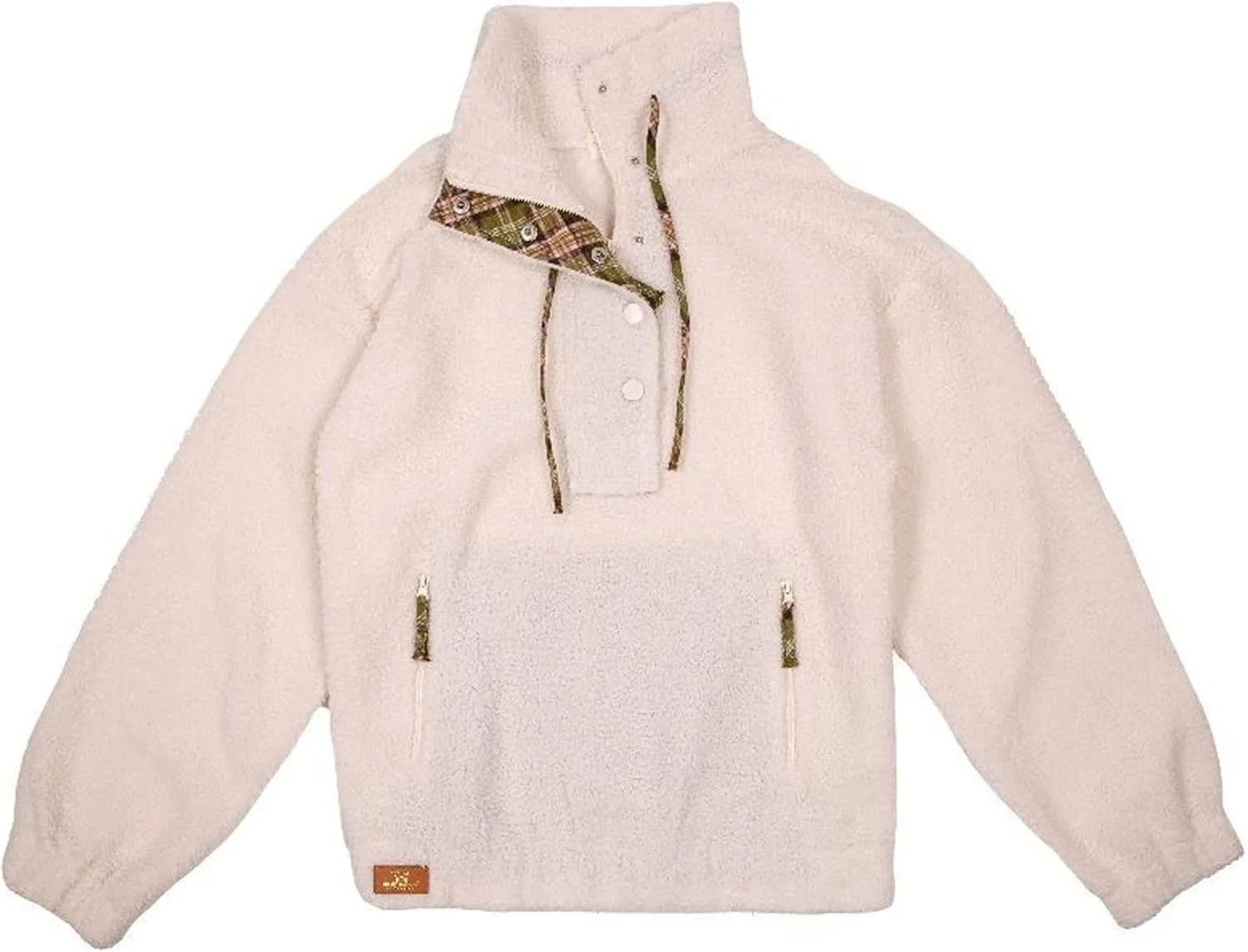 

Simply Southern Outdoorsy Sherpa Cream Quarter Zip Snap Flap Pullover