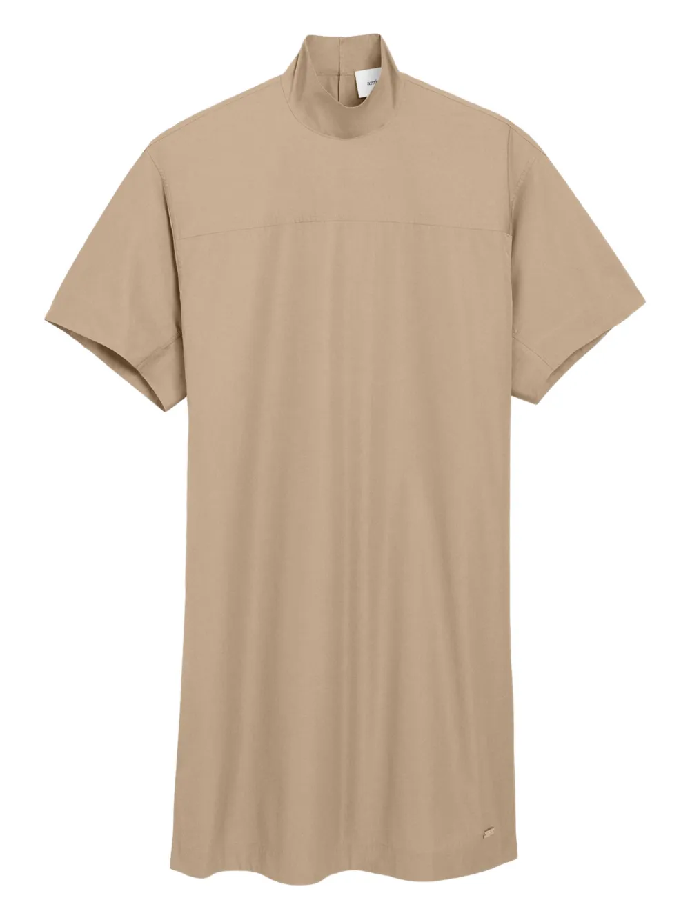 

Платье с воротником-стойкой на пуговицах Ami Paris, бежевый