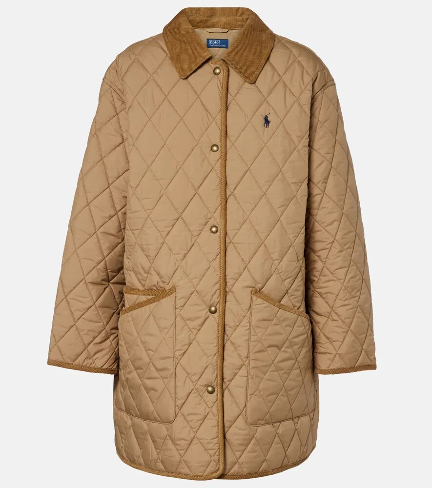 Стеганое пальто Polo Ralph Lauren, бежевый