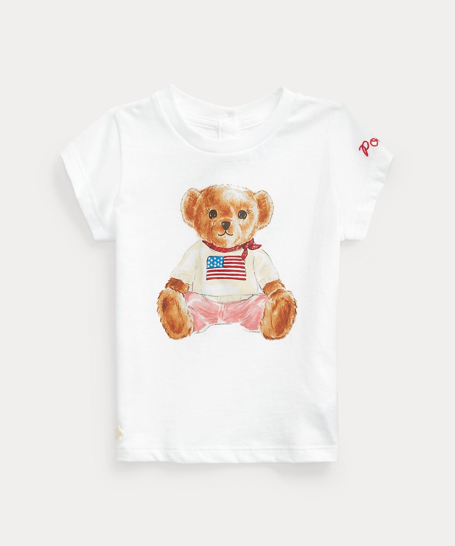 Детская хлопковая футболка Polo Bear Polo Ralph Lauren, 100 White