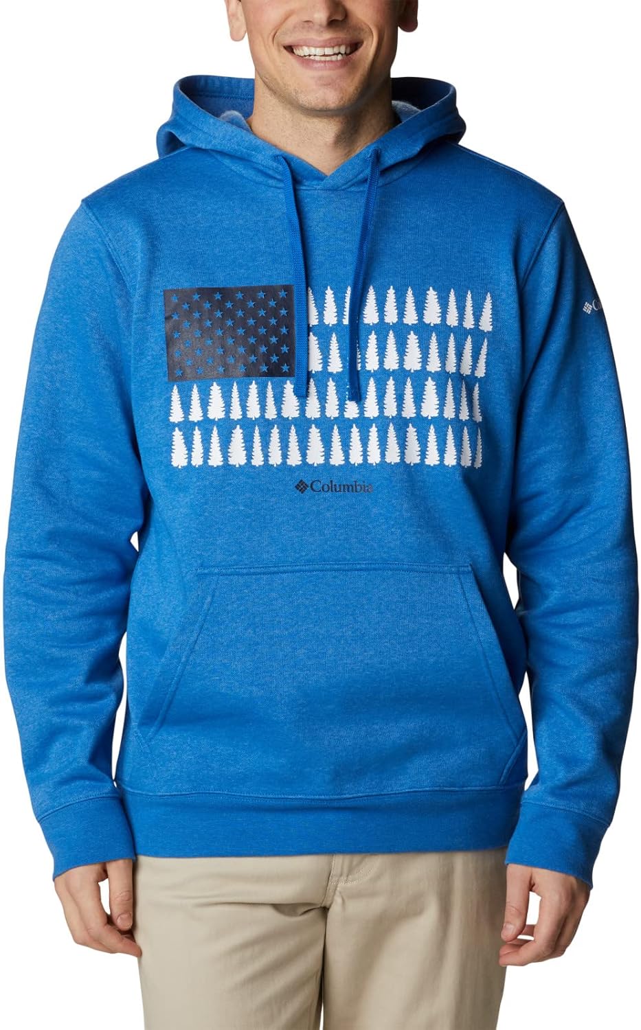 

Колумбия мужская толстовка Trek Hoodie Columbia, Bright Indigo Heather/Treestriped Flag