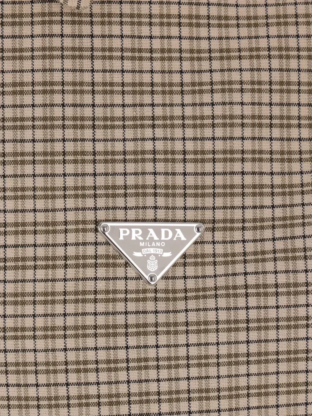 Пиджак в клетку на пуговицах Prada, бежевый — фото 4