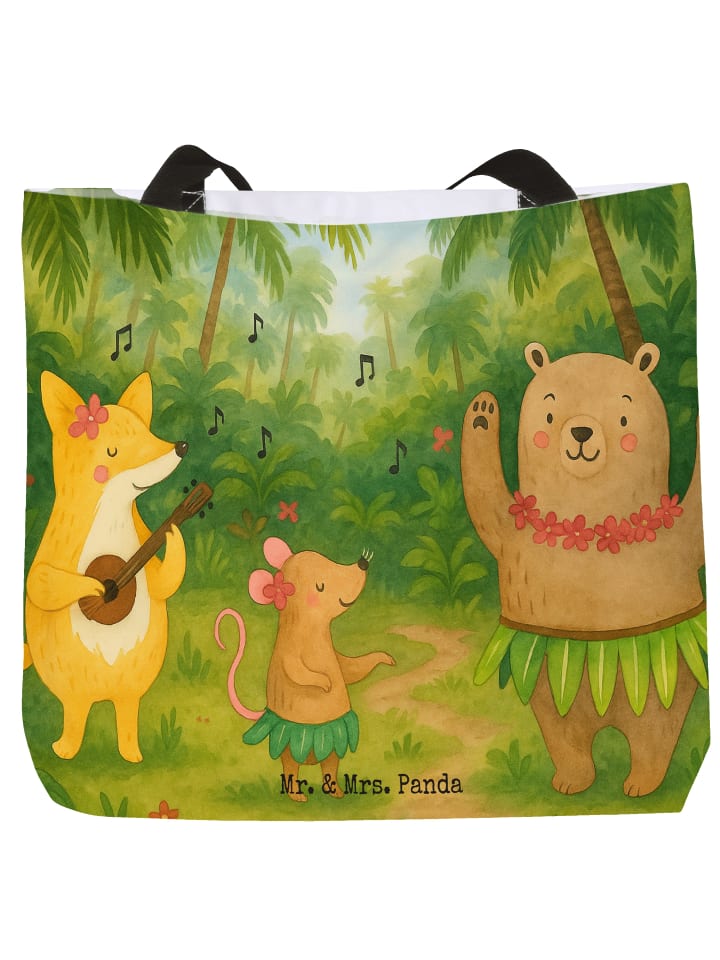 

Сумка-шоппер с изображением лесных животных в стиле Алоха, без слогана, белого цвета Mr. & Mrs. Panda