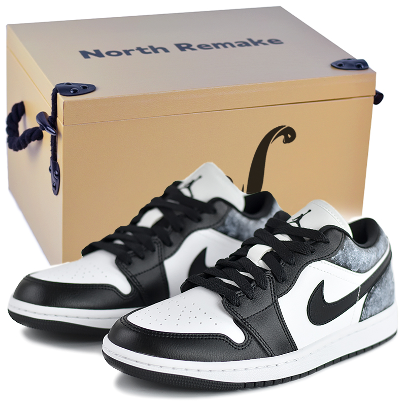 

Jordan Кроссовки Air 1 Low Top Vintage баскетбольные женские черно-белые Black-Misty Ice в подарочной коробке премиум-класса, цвет Black-Misty Ice-High-End Gift Box 2