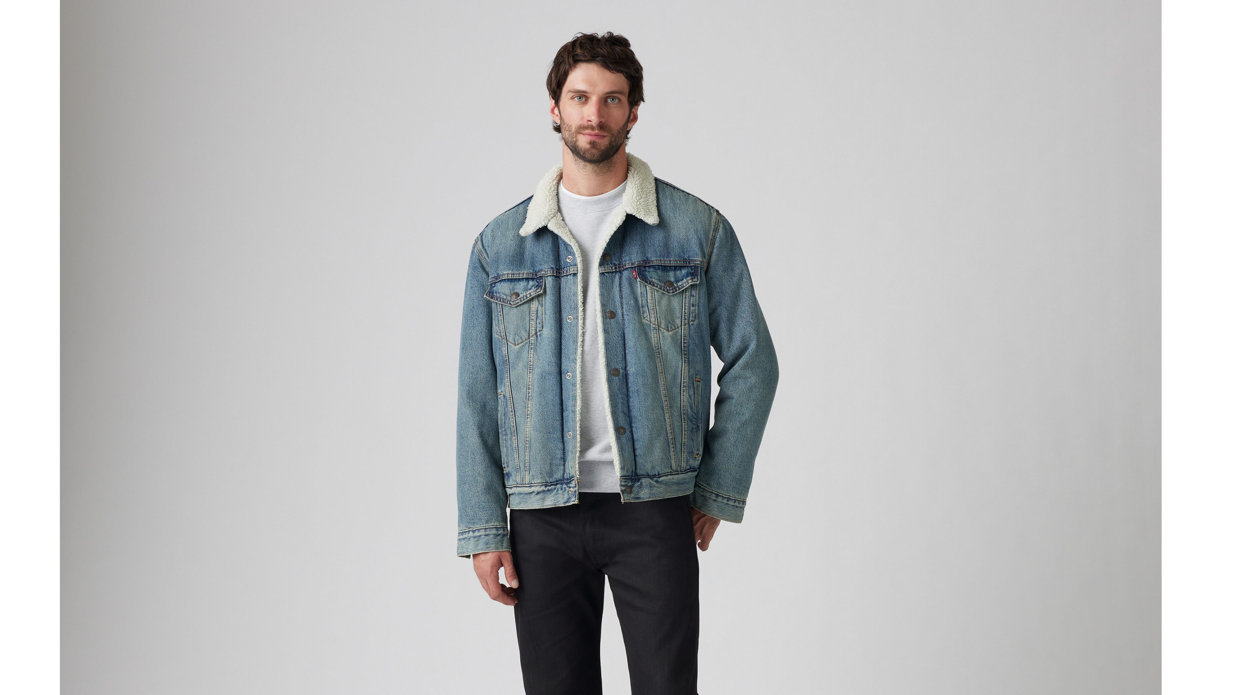 

Куртка водителя грузовика из шерпы типа III Levi's, цвет Mustard - Medium Wash