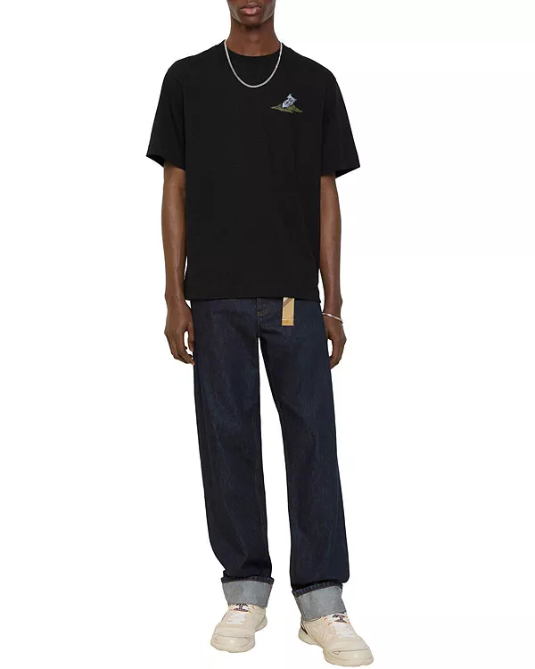 

Прямые джинсы с подворотами темно-синего цвета Burberry, синий