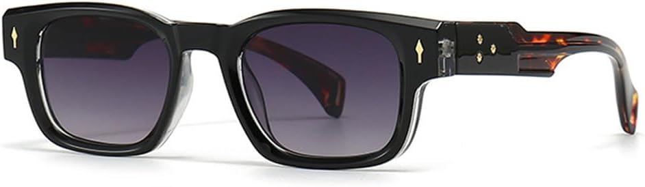 

Женские солнцезащитные очки с градиентным покрытием UV400, мужские очки с заклепками в стиле панк для занятий спортом на открытом воздухе, бега и езды generic, Black Leopard Grey