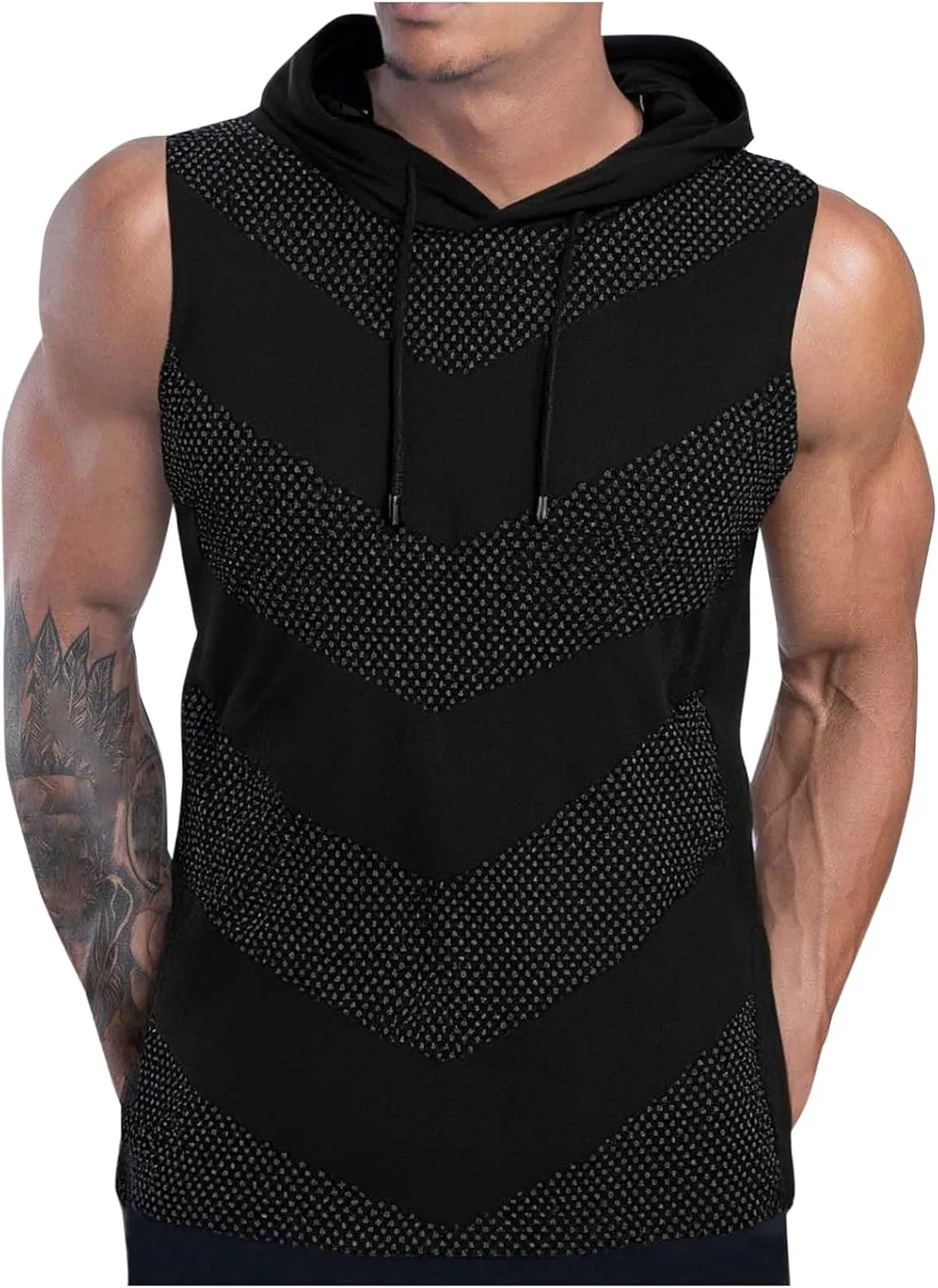 

Мужская высокая толстовка с капюшоном для тренировок, без рукавов