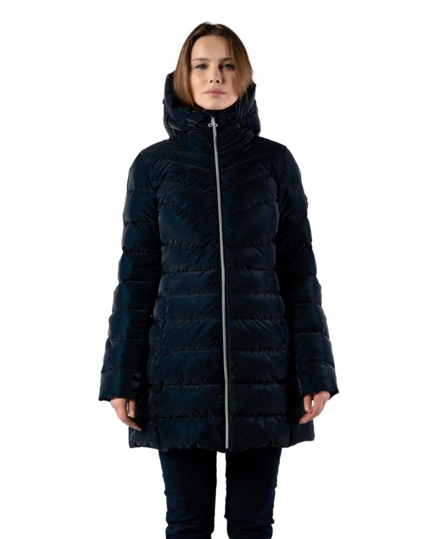 

Женское длинное пальто Robin средней плотности Очень длинные рукава Woodpecker, Blue diamond