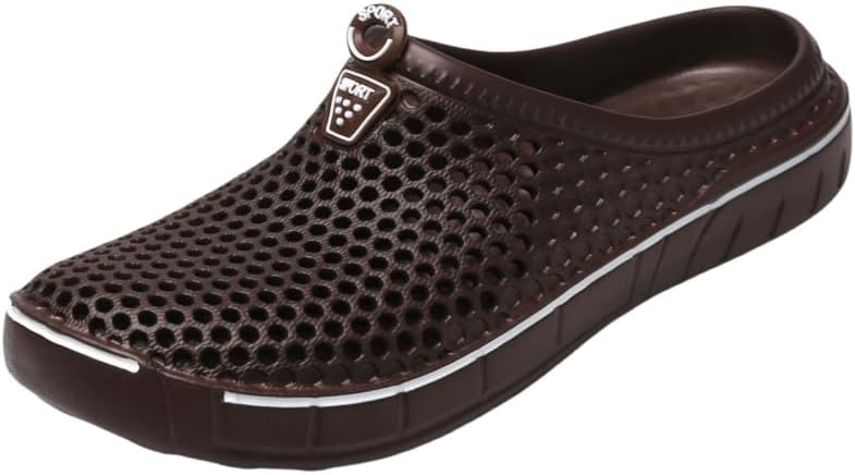 

Легкие мужские сандалии - дышащая сетчатая конструкция, комфортные садовые туфли с самоклеящейся подошвой EVA, мягкая подошва, подходят для пляжа и повседневной носки Hoalox, коричневый