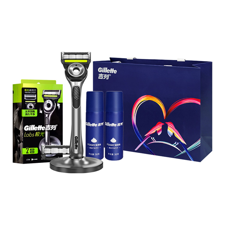 

Aurora Manual мужская бритва подарок на Рождество или день рождения для парня Gillette, aurora knife heart shopping bag (includes 1 base+2 blade heads+2 shaving cans)