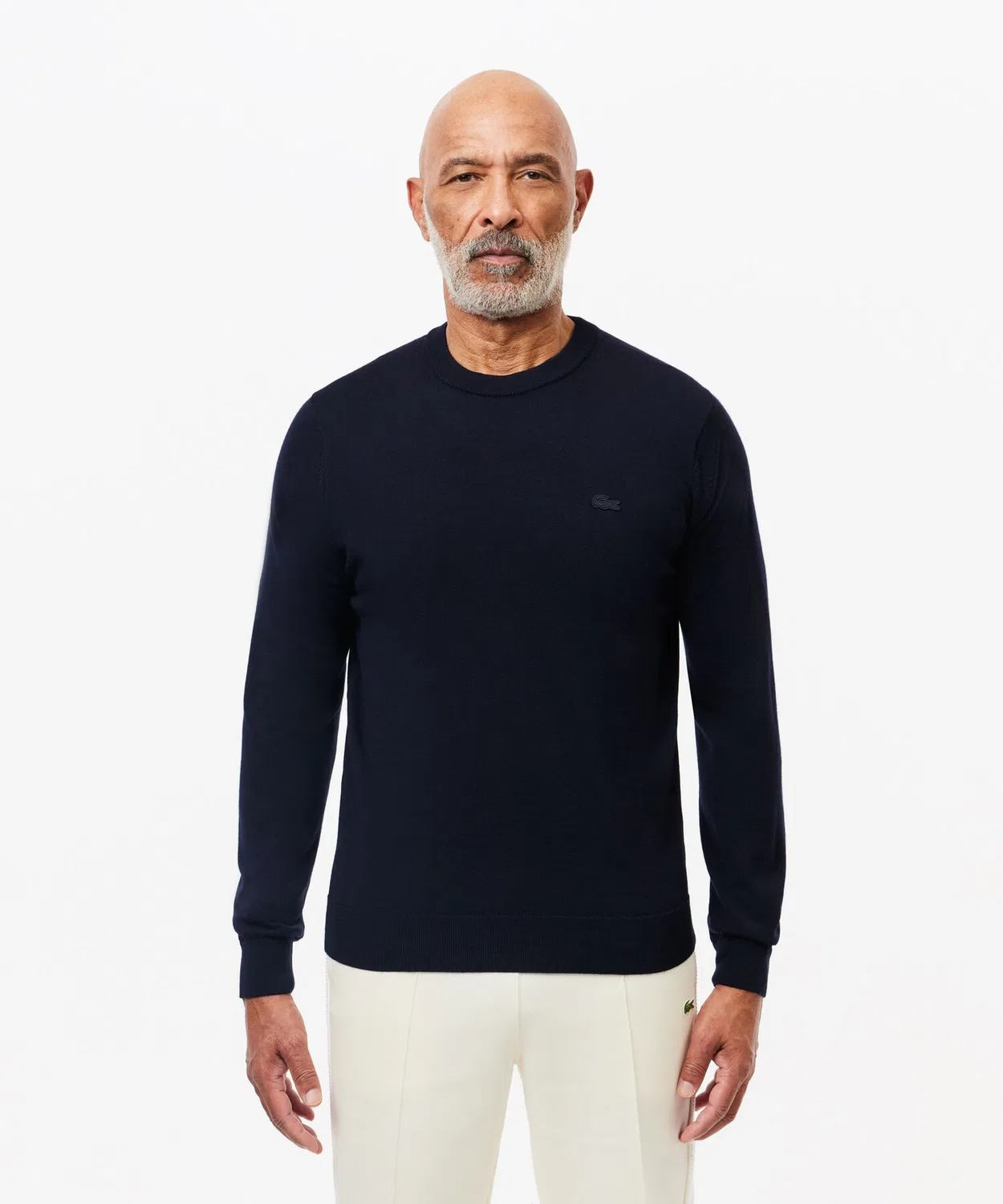 Свитер LACOSTE из мериносовой шерсти, тёмно-синий