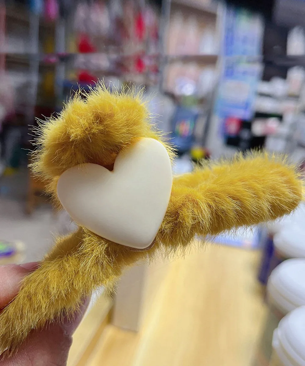 Корейская заколка для волос, заколка для пучка с мехом Miniministore, Yellow