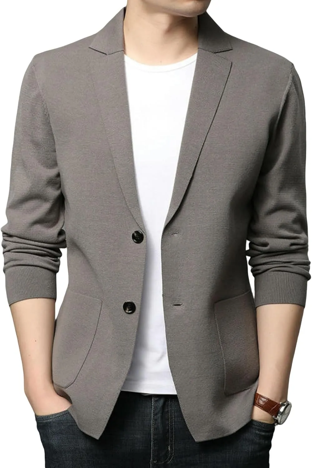 

Мужской кардиган вязаный однотонный в корейском стиле OAKVERVE