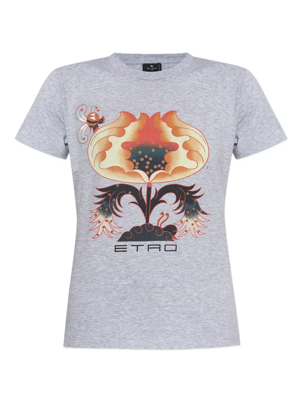 

Футболка с цветочным принтом ETRO, серый