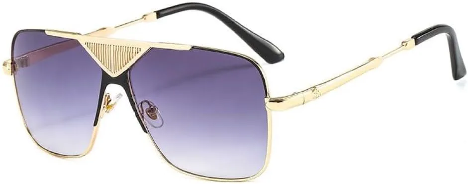 

Модные портативные большие квадратные металлические мужские солнцезащитные очки для женщин, винтажные солнцезащитные очки с градиентной тонировкой MTZJH, Frameblack