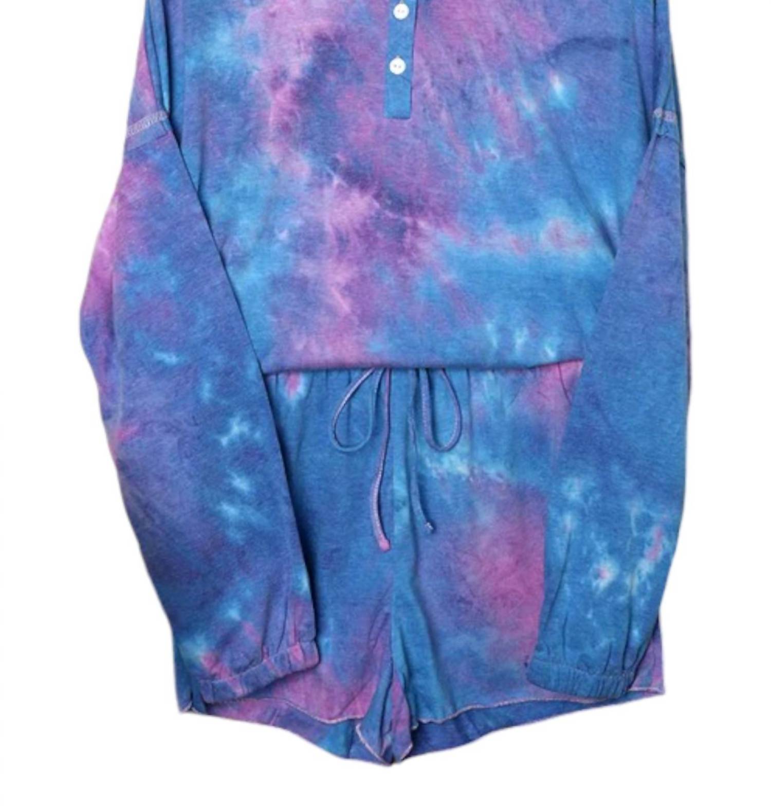 

Комплект пижамных шорт Tiedye фиолетового цвета White Label
