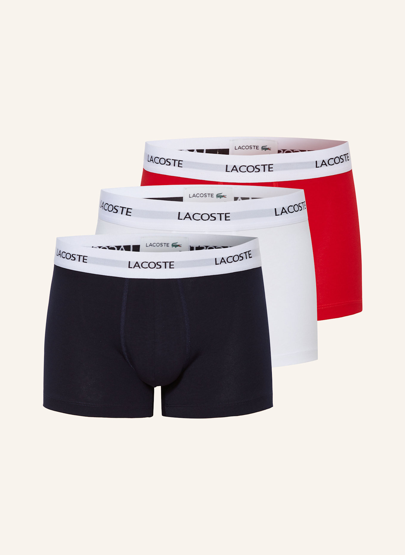 

Комплект из 3 пар трусов-боксеров Lacoste, мультиколор