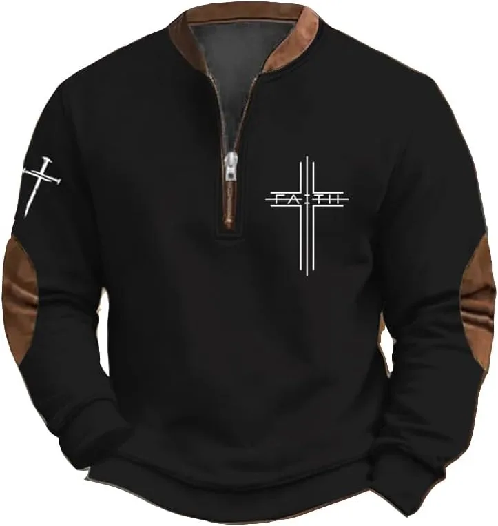 Мужской свитшот с принтом Faith Cross