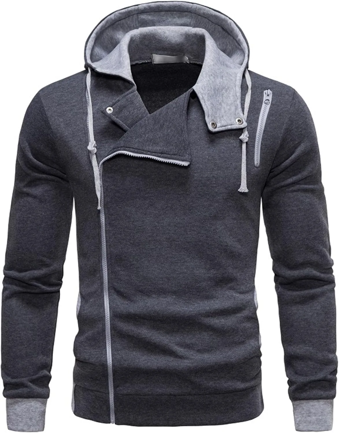 

Мужская худи Maiyifu-GJ с асимметричной молнией и лацканом