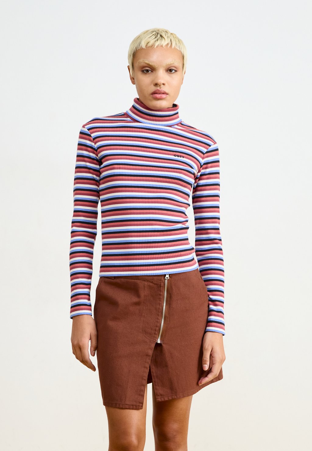 

Топ с длинными рукавами QUINCE STRIPE TURTLENECK Obey Clothing, черный