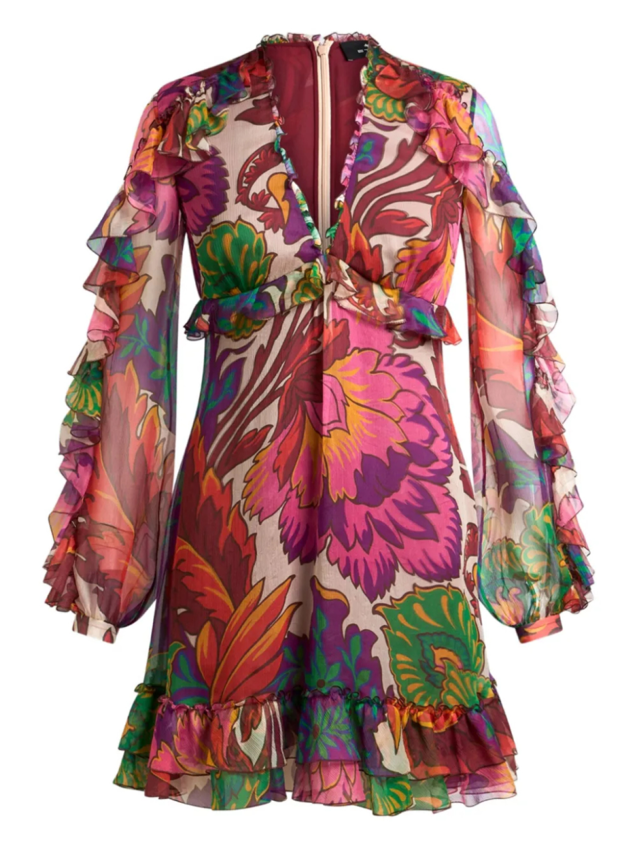 

ETRO платье мини с цветочным принтом, розовый