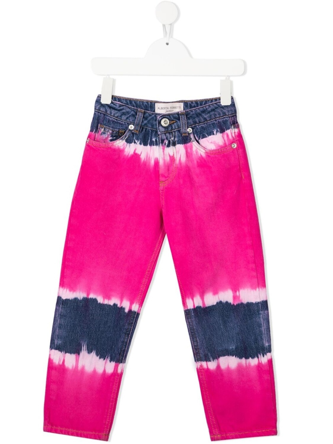 

Джинсы прямого кроя с принтом тай-дай Alberta Ferretti Kids, розовый