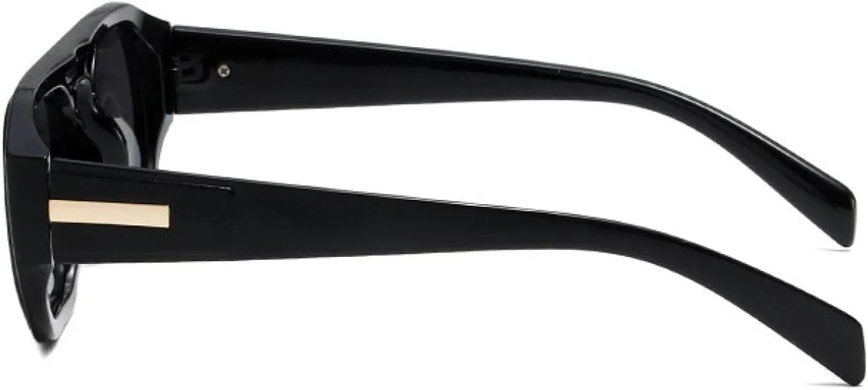 

Ретро солнцезащитные очки с двойными перемычками, многоугольные, женские, модные, оранжевые, с защитой от УФ-излучения UV400, мужские, прозрачные generic, Black Clear