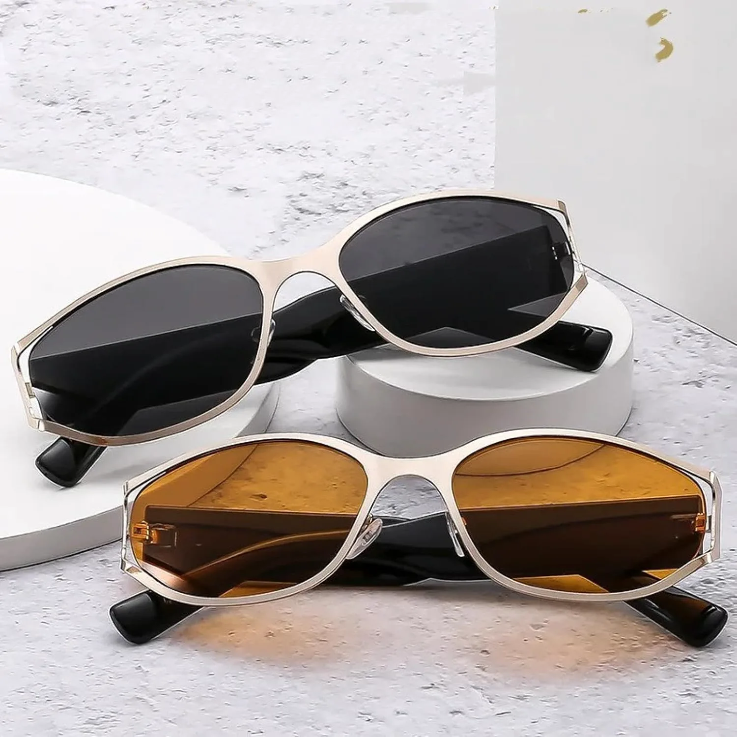 

Металлические солнцезащитные очки в стиле стимпанк для женщин и мужчин, роскошные, винтажные, в стиле панк, популярные, с защитой от УФ-излучения UV400 TYUVIVO, 5