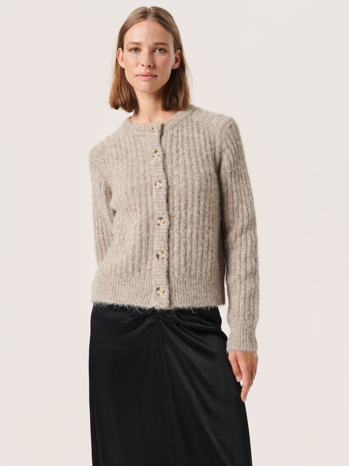 

Кардиган из смесовой шерсти Glenda Soaked In Luxury, меланж тигровый глаз