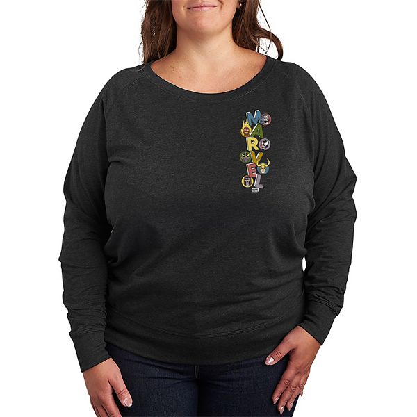 

Футболка с длинным рукавом из велюра Villains Stacked French Terry, plus size Marvel, Heather Charcoal, Черный, Футболка с длинным рукавом из велюра Villains Stacked French Terry, plus size Marvel, Heather Charcoal