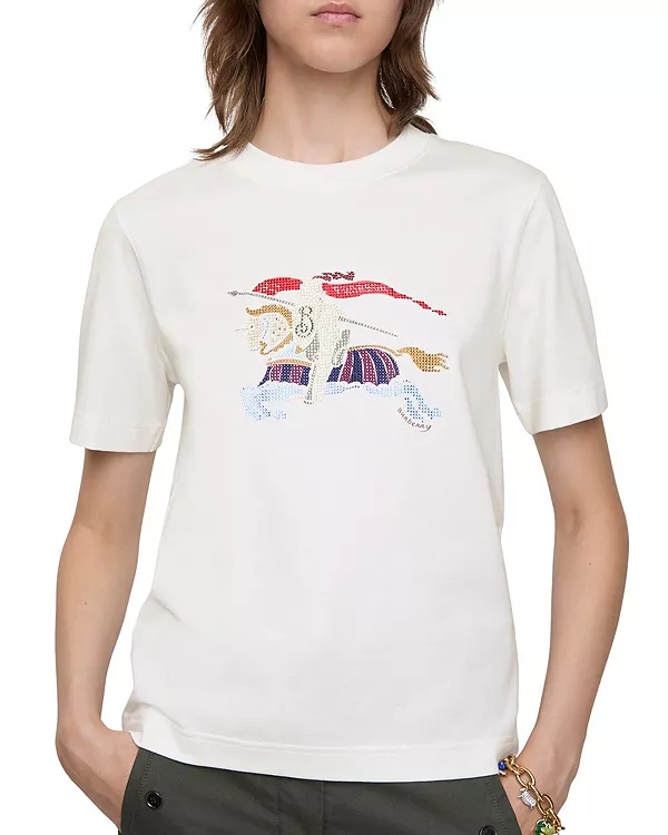 

Хлопковая футболка Crystal ekd Burberry, белый